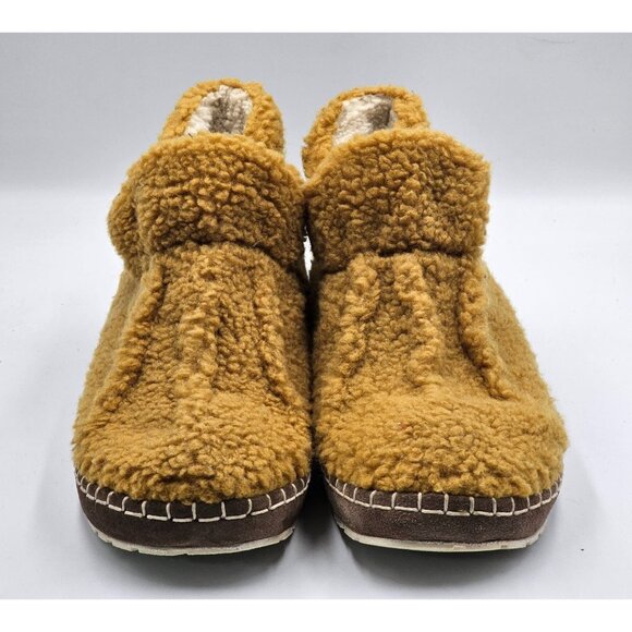 L.L.Bean Women's Mustard Cozy Slipper Bootie Pile Fleece Ankle Shoes Sz 10 3010 - Picture 7 of 16